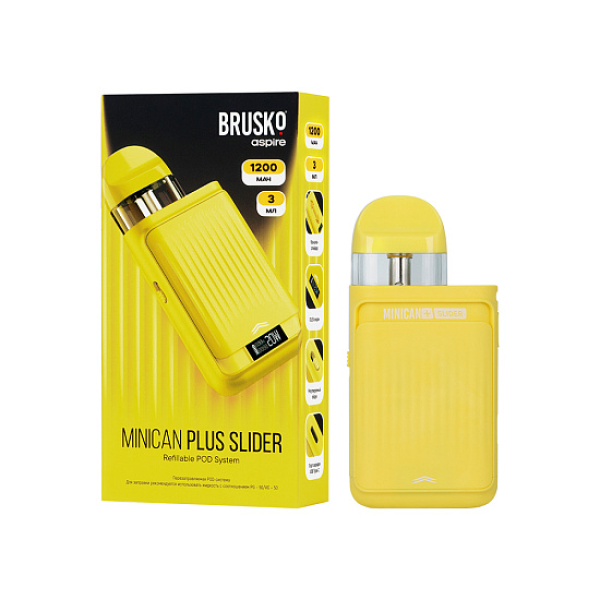 POD-система Brusko Minican      Plus Slider Жёлтый в Севастополе