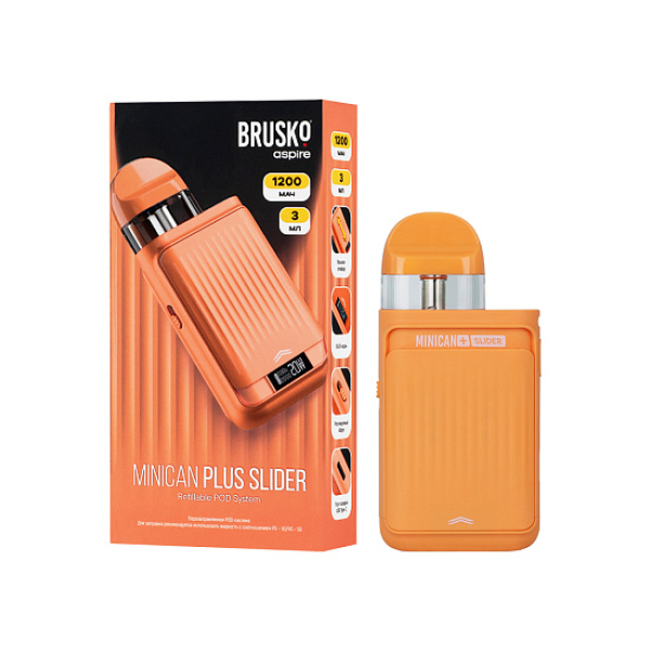 POD-система Brusko Minican      Plus Slider Оранжевый в Севастополе