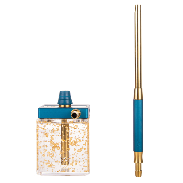 Кальян Hoob Subatom Marine Blue X Gold | Cube Mini Gold в Севастополе
