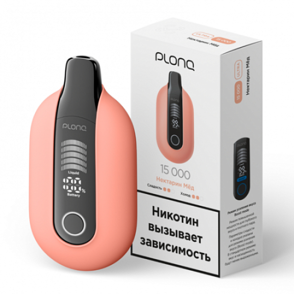 Электронная сигарета Plonq Ultra Нектарин Мёд 12000 затяжек в Севастополе